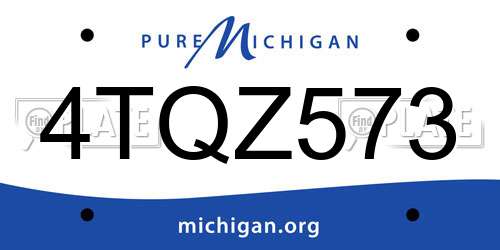 4TQZ573 Michigan License Plate