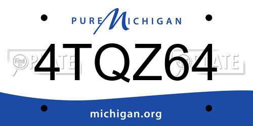 4TQZ64 Michigan License Plate