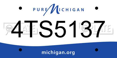 4TS5137 Michigan License Plate