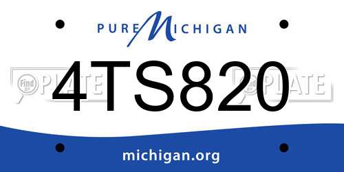 4TS820 Michigan License Plate