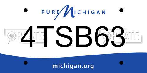 4TSB63 Michigan License Plate