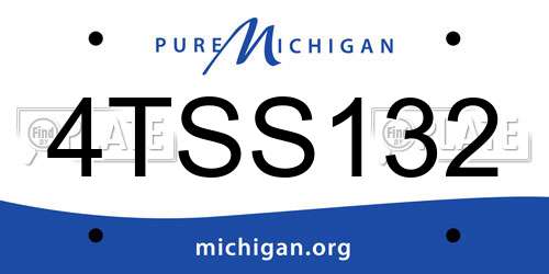 4TSS132 Michigan License Plate