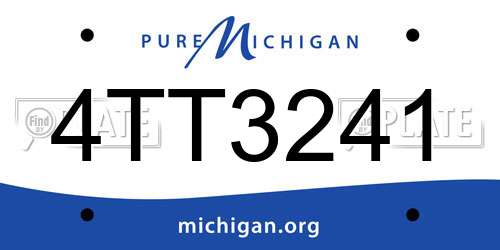 4TT3241 Michigan License Plate