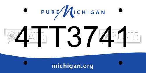 4TT3741 Michigan License Plate