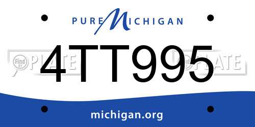 4TT995 Michigan License Plate