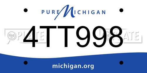 4TT998 Michigan License Plate