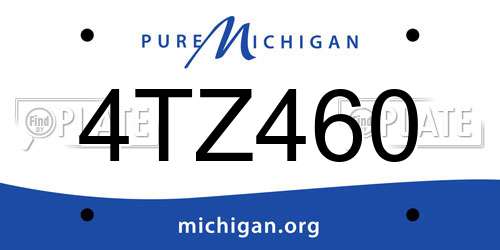 4TZ460 Michigan License Plate