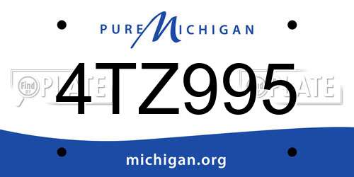 4TZ995 Michigan License Plate