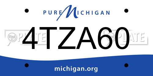 4TZA60 Michigan License Plate
