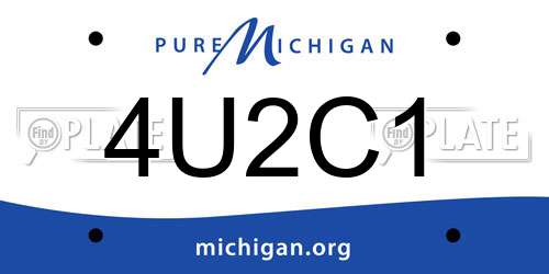 4U2C1 Michigan License Plate
