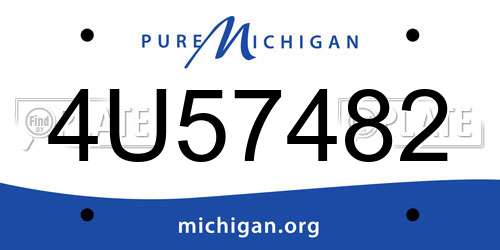 4U57482 Michigan License Plate