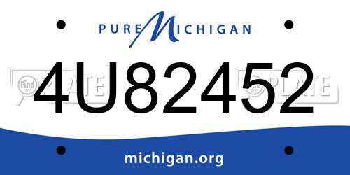 4U82452 Michigan License Plate