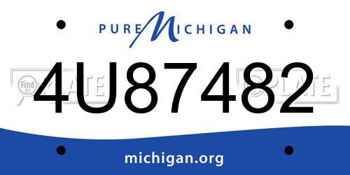 4U87482 Michigan License Plate