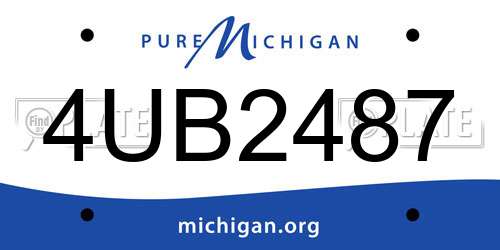 4UB2487 Michigan License Plate