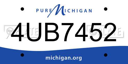4UB7452 Michigan License Plate