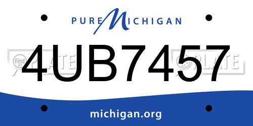 4UB7457 Michigan License Plate