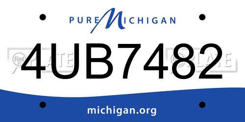 4UB7482 Michigan License Plate