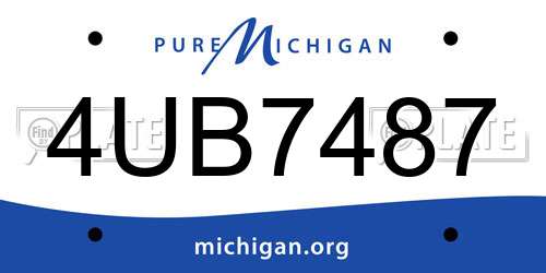 4UB7487 Michigan License Plate