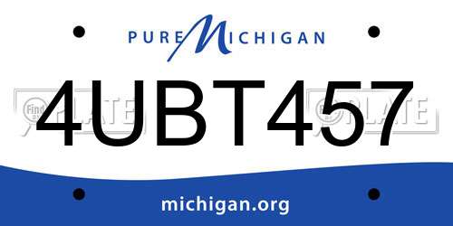 4UBT457 Michigan License Plate