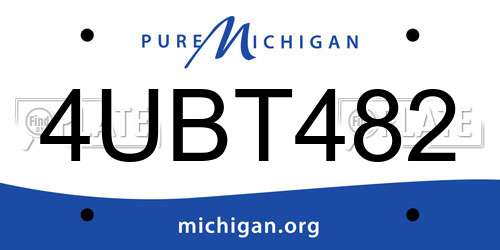 4UBT482 Michigan License Plate