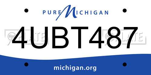 4UBT487 Michigan License Plate