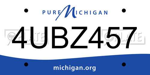 4UBZ457 Michigan License Plate