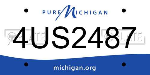 4US2487 Michigan License Plate