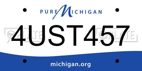 4UST457 Michigan License Plate