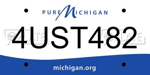 4UST482 Michigan License Plate
