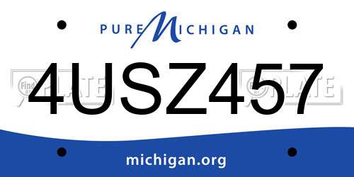 4USZ457 Michigan License Plate