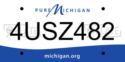 4USZ482 Michigan License Plate