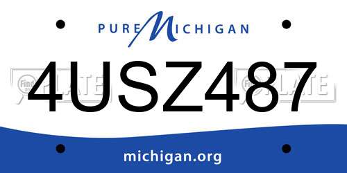 4USZ487 Michigan License Plate