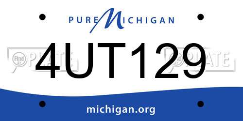 4UT129 Michigan License Plate