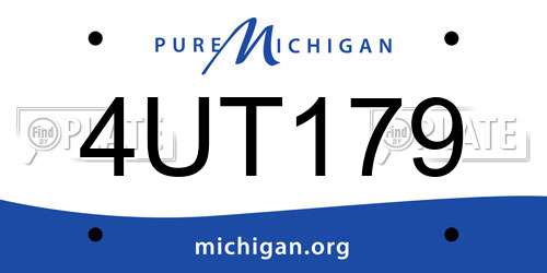 4UT179 Michigan License Plate