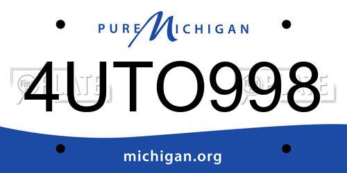 4UTO998 Michigan License Plate