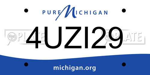 4UZI29 Michigan License Plate