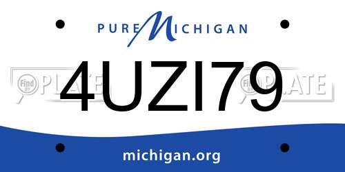 4UZI79 Michigan License Plate