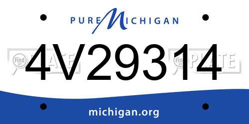 4V29314 Michigan License Plate