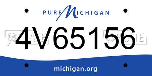 4V65156 Michigan License Plate
