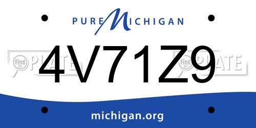 4V71Z9 Michigan License Plate