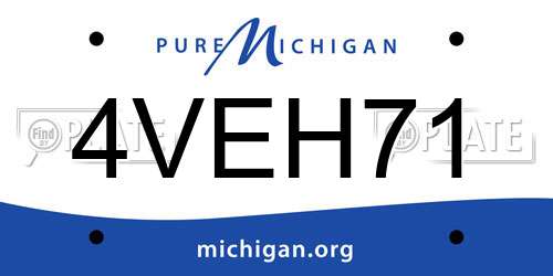 4VEH71 Michigan License Plate