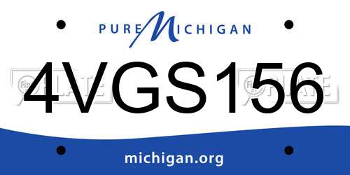 4VGS156 Michigan License Plate