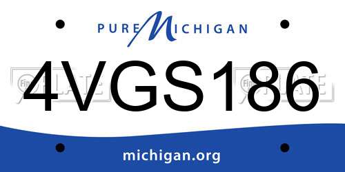 4VGS186 Michigan License Plate