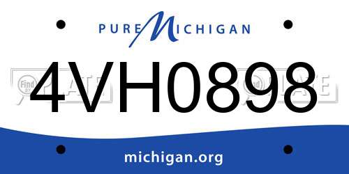 4VH0898 Michigan License Plate