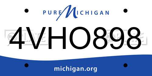 4VHO898 Michigan License Plate