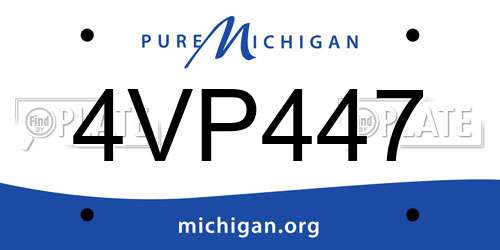4VP447 Michigan License Plate