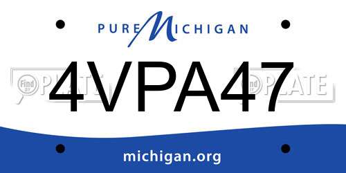 4VPA47 Michigan License Plate