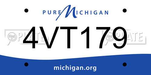 4VT179 Michigan License Plate