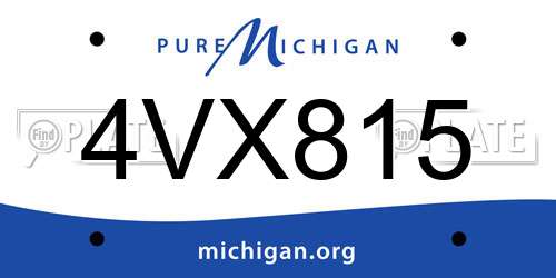 4VX815 Michigan License Plate