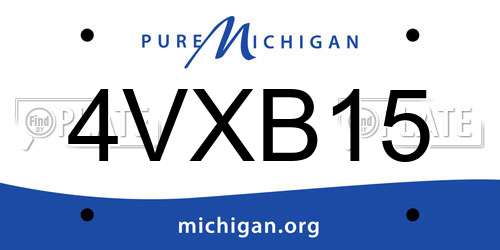 4VXB15 Michigan License Plate